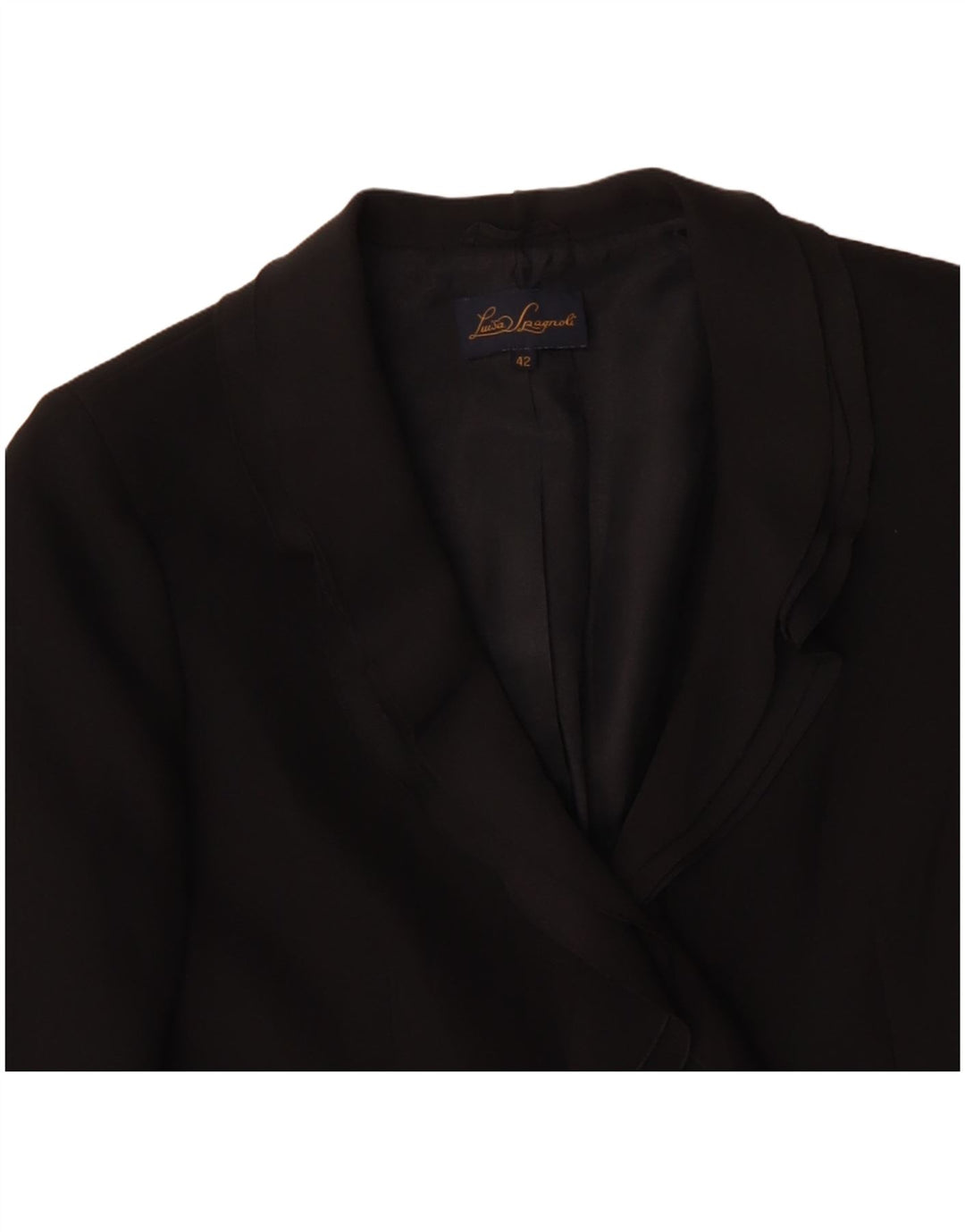 LUISA SPAGNOLI Damen 2-Knopf-Blazerjacke IT 42 Mittelschwarzes Polyester