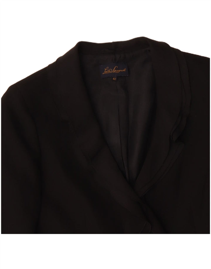 LUISA SPAGNOLI Damen 2-Knopf-Blazerjacke IT 42 Mittelschwarzes Polyester