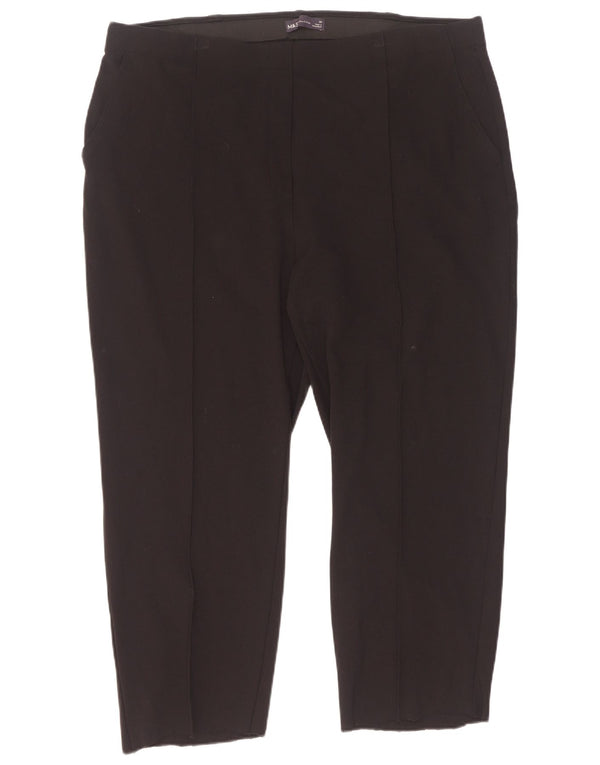 Marks & Spencer Damen-Hose, kurz geschnitten, UK 20, 2XL, W40, L24, schwarze Viskose