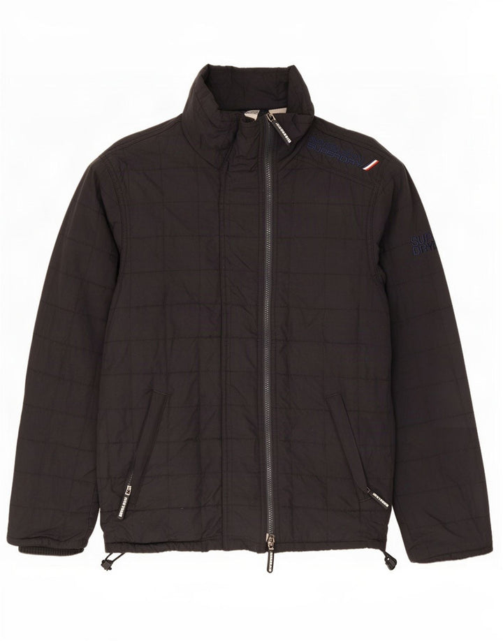 Superdry Herren Wattierte Jacke UK 38 Mittelschwarzes Nylon