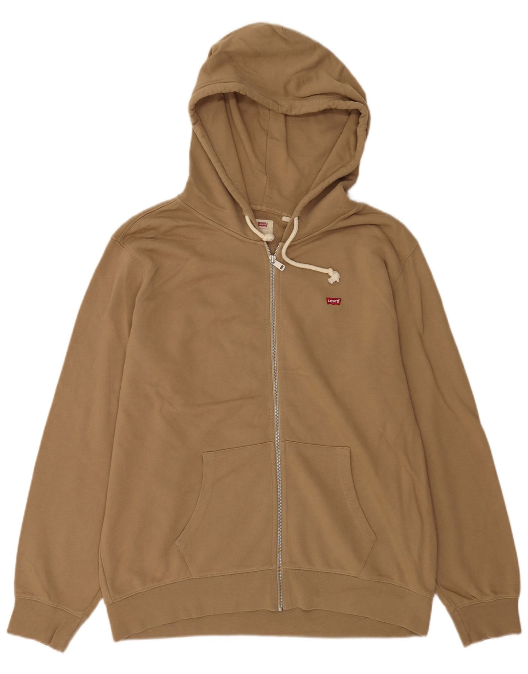 Levi's Herren Standard-Kapuzenpullover mit Reißverschluss, groß, braune Baumwolle