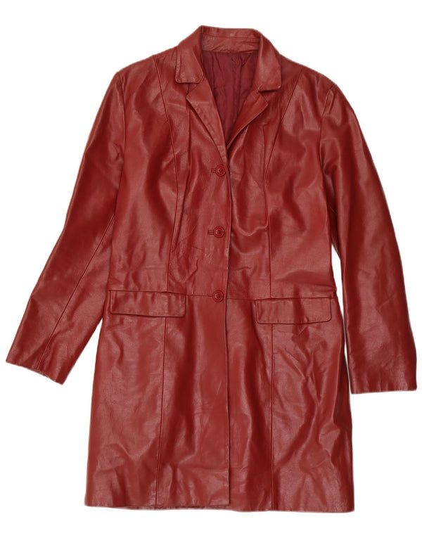 Vintage Damen Ledermantel IT 48 XL Kastanienbraun