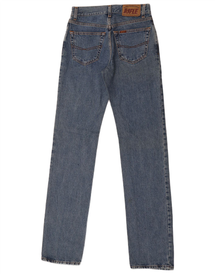 Rifle Damen Straight Jeans W28 L34 Blaue Baumwolle