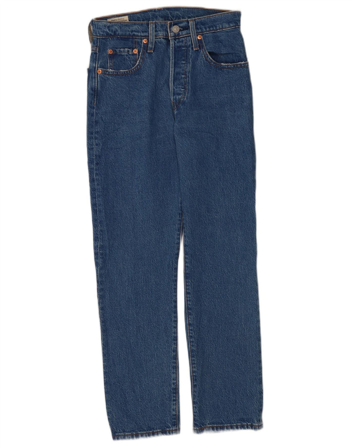 Levi's Damen 501 Straight Jeans W25 L26 Blaue Baumwolle
