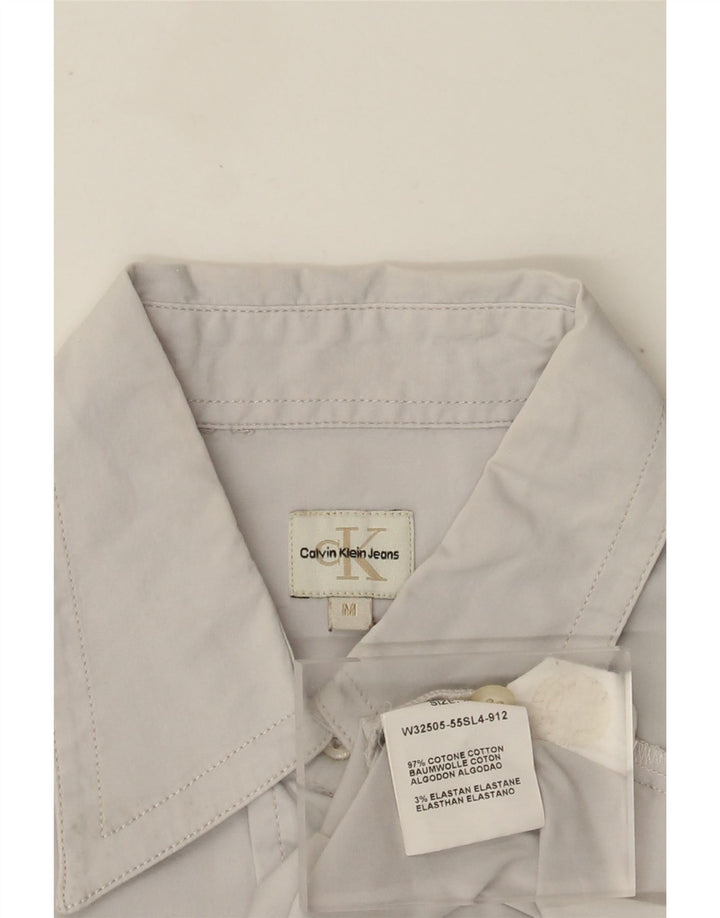 Calvin Klein Jeans Damen Hemd UK 12 Mittelgraue Baumwolle