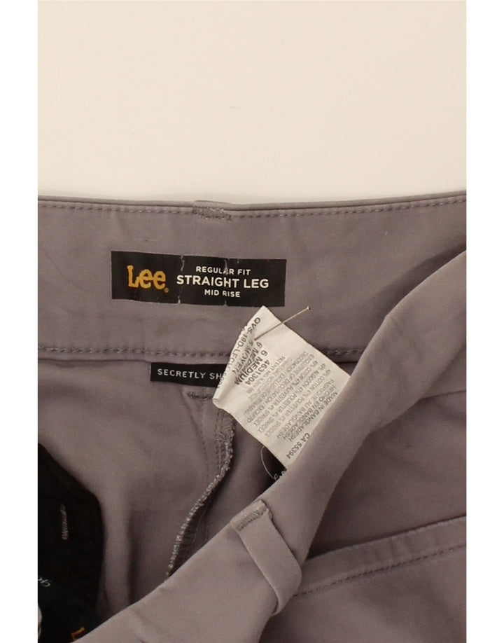 LEE Womens Regular Fit Mid Rise Casual Trousers US 6 Medium W29 L30 Grey Vintage Lee and Second-Hand Lee from Messina Hembry 