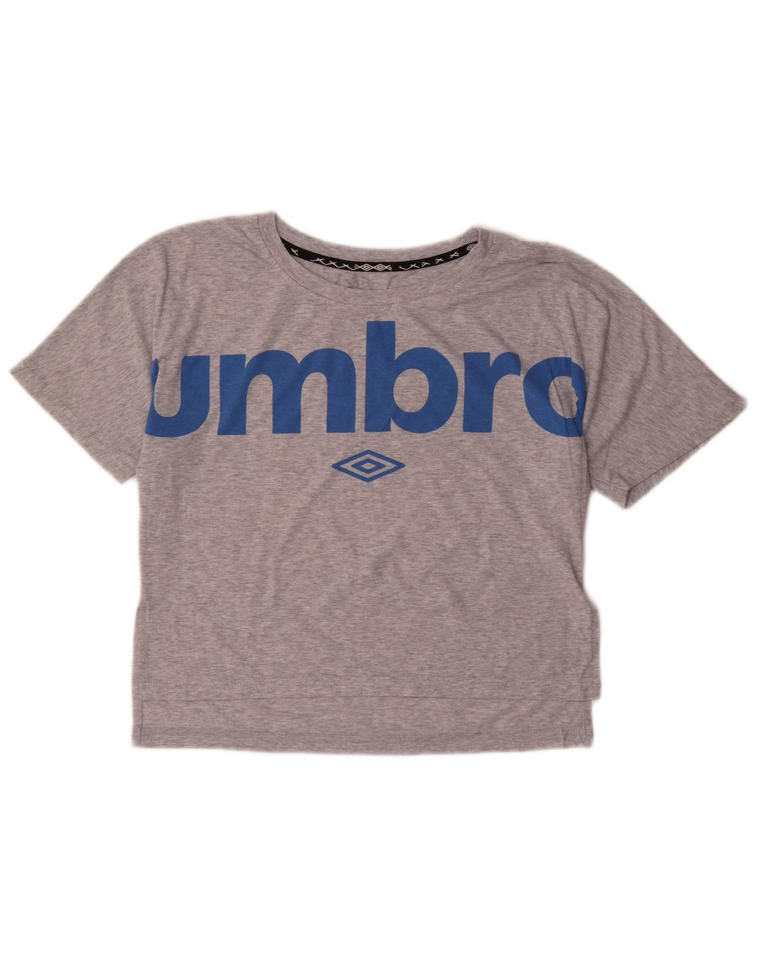 UMBRO Damen Crop Graphic T-Shirt Top UK 14 Mittelgrau meliertes Polyester
