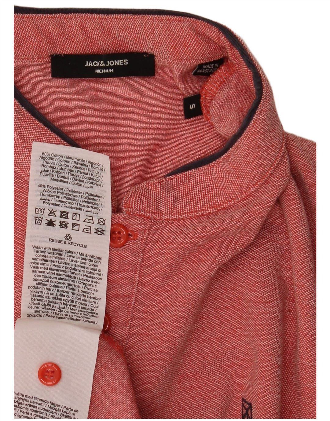 Jack & Jones Herren-Poloshirt, klein, rote Baumwolle