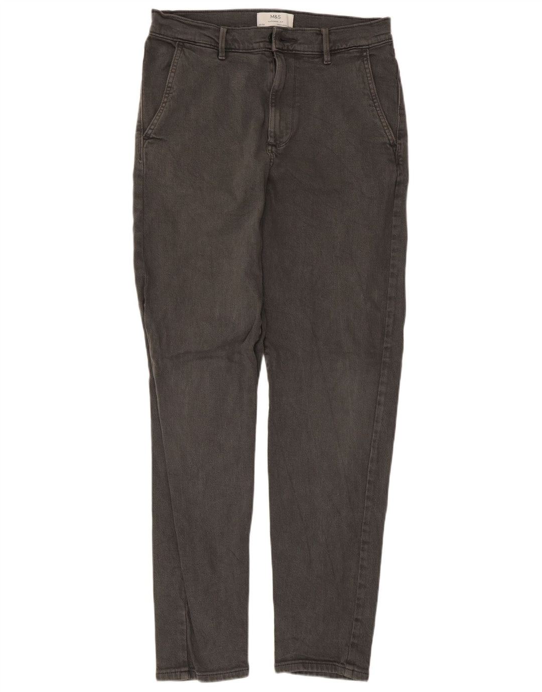 Marks & Spencer Herren Tapered Jeans W30 L33 Graue Baumwolle