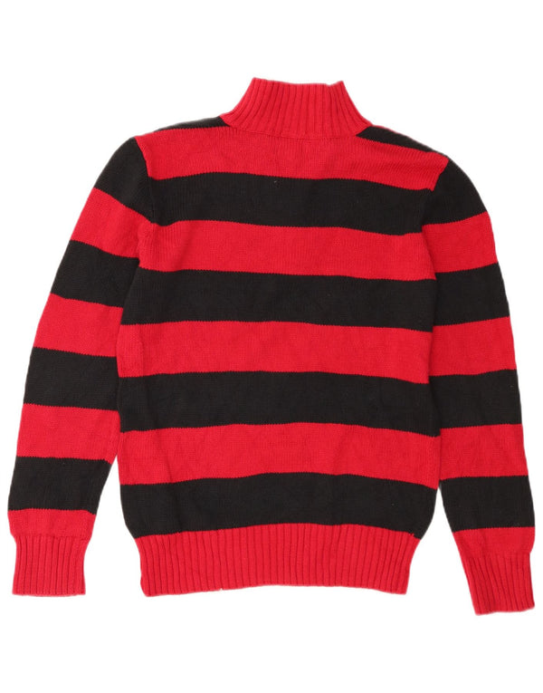 Chaps Jungen-Pullover mit Reißverschluss am Hals, 14–15 Jahre, groß, rot gestreift, Baumwolle
