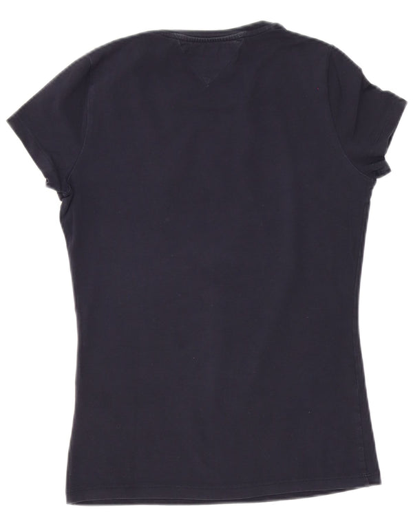 Tommy Hilfiger Damen-T-Shirt mit Grafik, UK 12, mittelmarineblau, Baumwolle