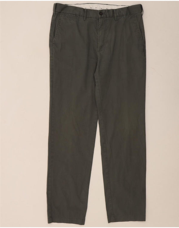 Marks & Spencer Damen-Chinohose mit normaler Passform, W36 L33, grüne Baumwolle