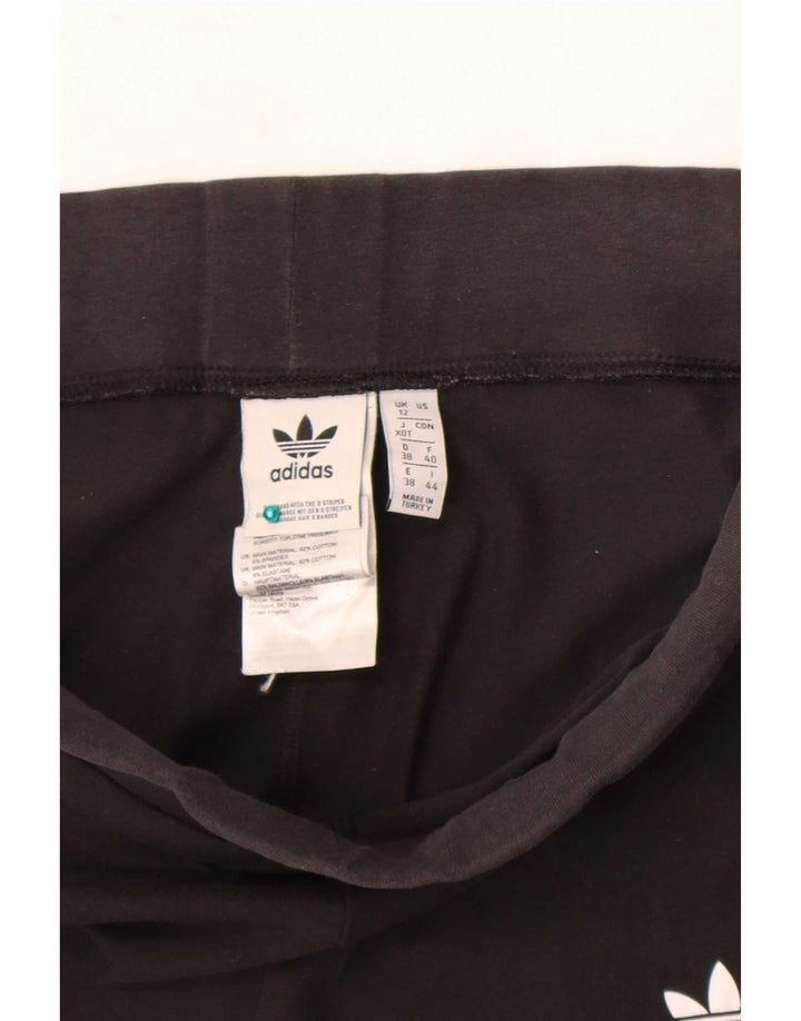 Adidas Damen Slim Fit Leggings UK 12 Medium Schwarz Baumwolle