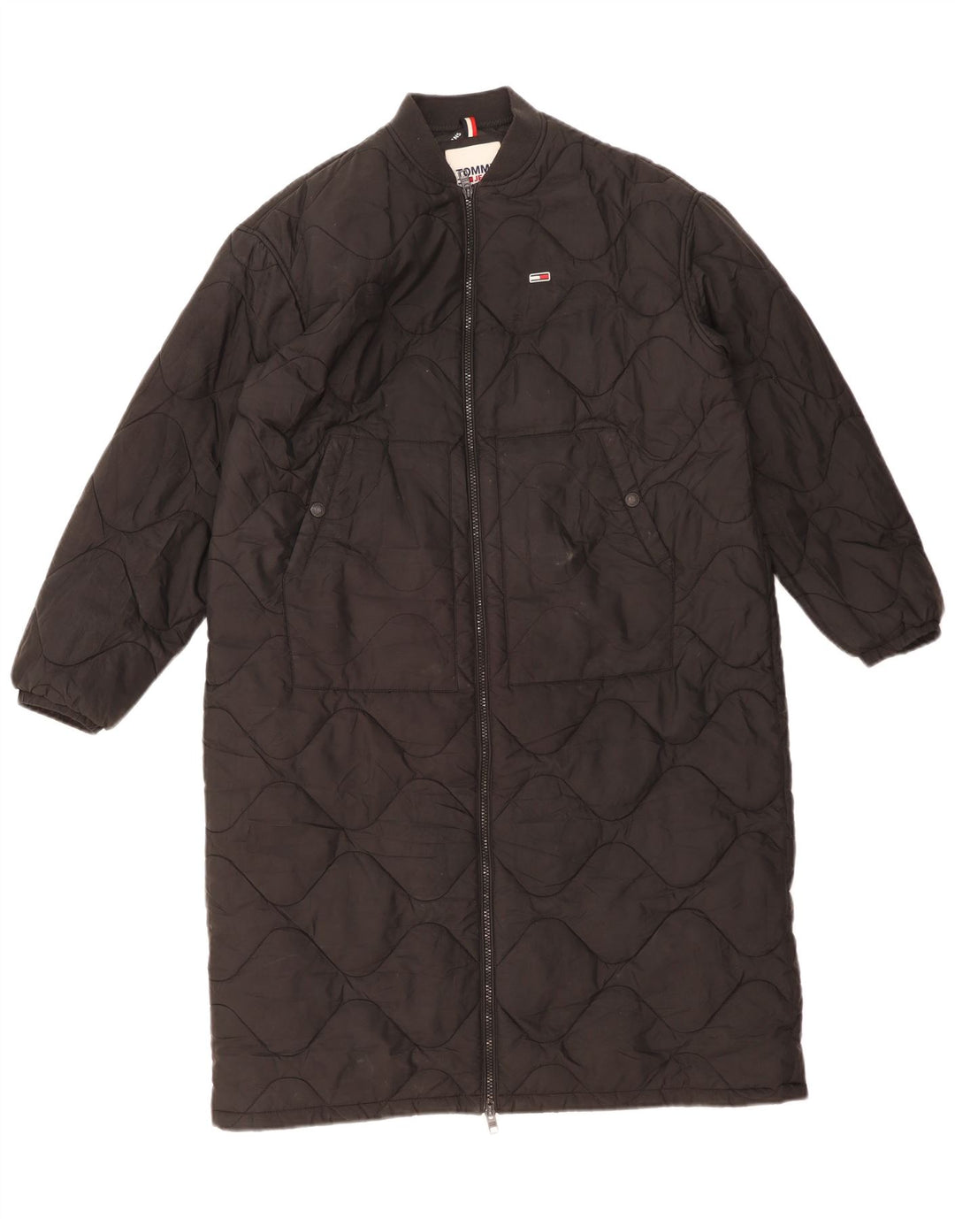 Tommy Hilfiger Damen Übergroßer gepolsterter Mantel UK 10 Small Schwarz Polyester