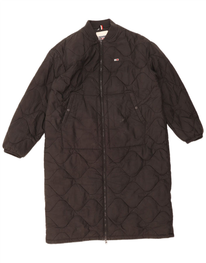 Tommy Hilfiger Damen Übergroßer gepolsterter Mantel UK 10 Small Schwarz Polyester