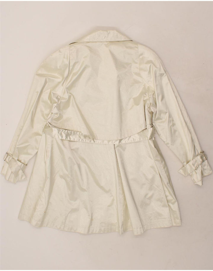 LAURA WINSTON Womens Loose Fit Double Breasted Coat US 8 Medium White Vintage Laura Winston and Second-Hand Laura Winston from Messina Hembry 