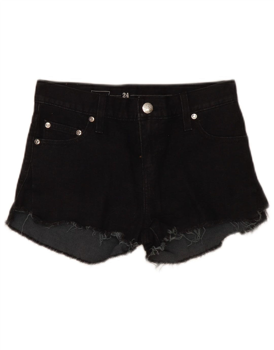 LEVI'S Damen Jeansshorts W24 XS Schwarze Baumwolle