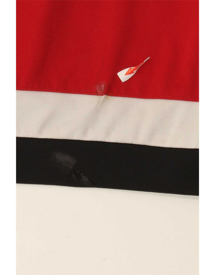 Adidas Herren Top Langarm 2XL Rot Colourblock Polyester
