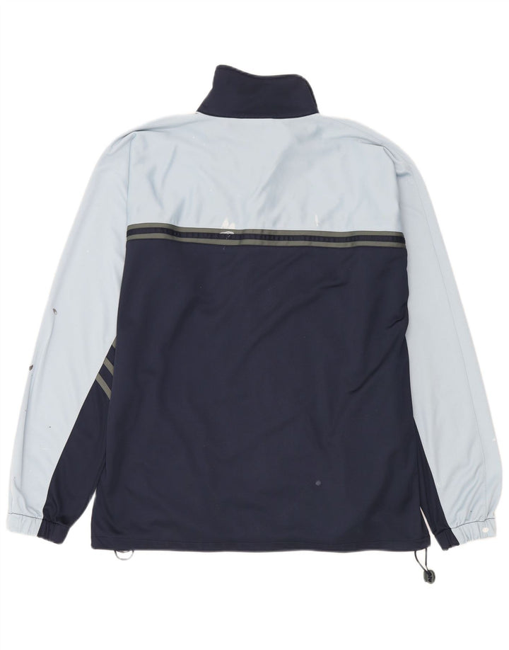 Asics Herren-Trainingsanzug-Top-Jacke, großes marineblaues Farbblock-Polyester