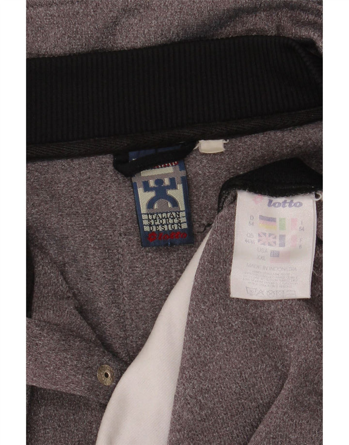 Lotto Herren-Trainingsanzug-Oberteiljacke UK 44/46 2XL Graues Colourblock-Polyester