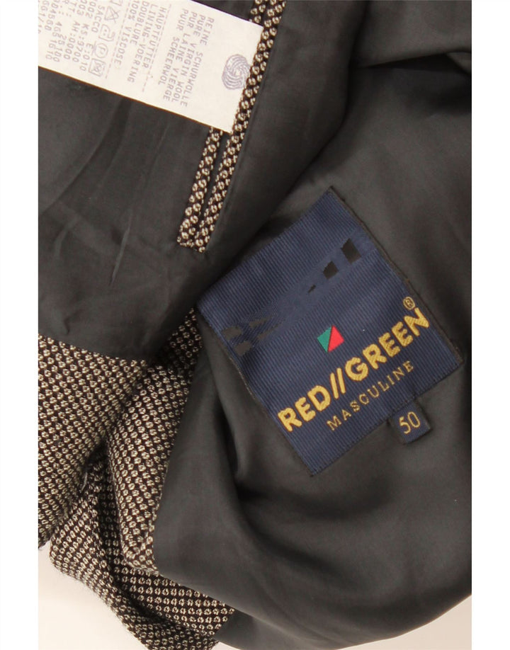 REDGREEN Herren-Blazer mit 3 Knöpfen, EU 50, große grau gefleckte Wolle