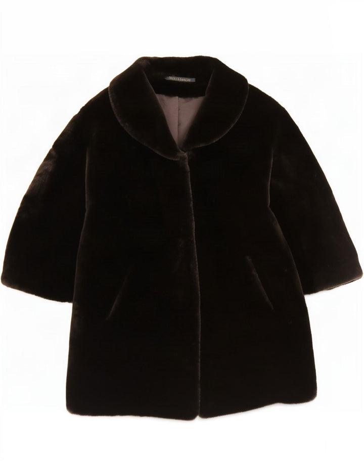 Marks & Spencer Damen Kunstpelzmantel UK 14 Large Braun Polyacryl