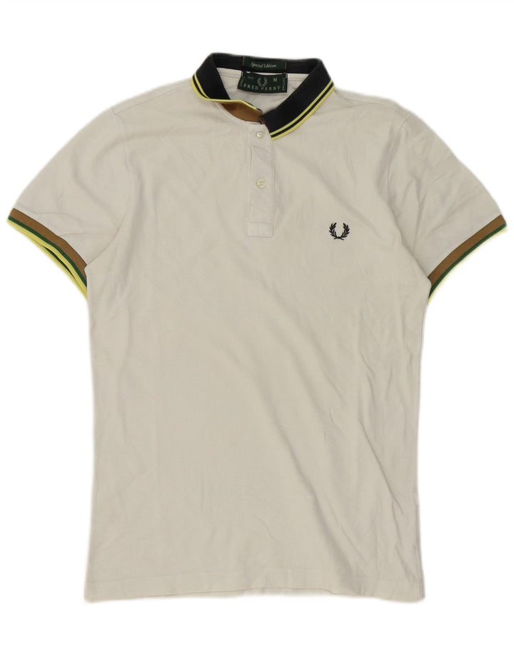 Fred Perry Herren-Poloshirt aus mittelweißer Baumwolle