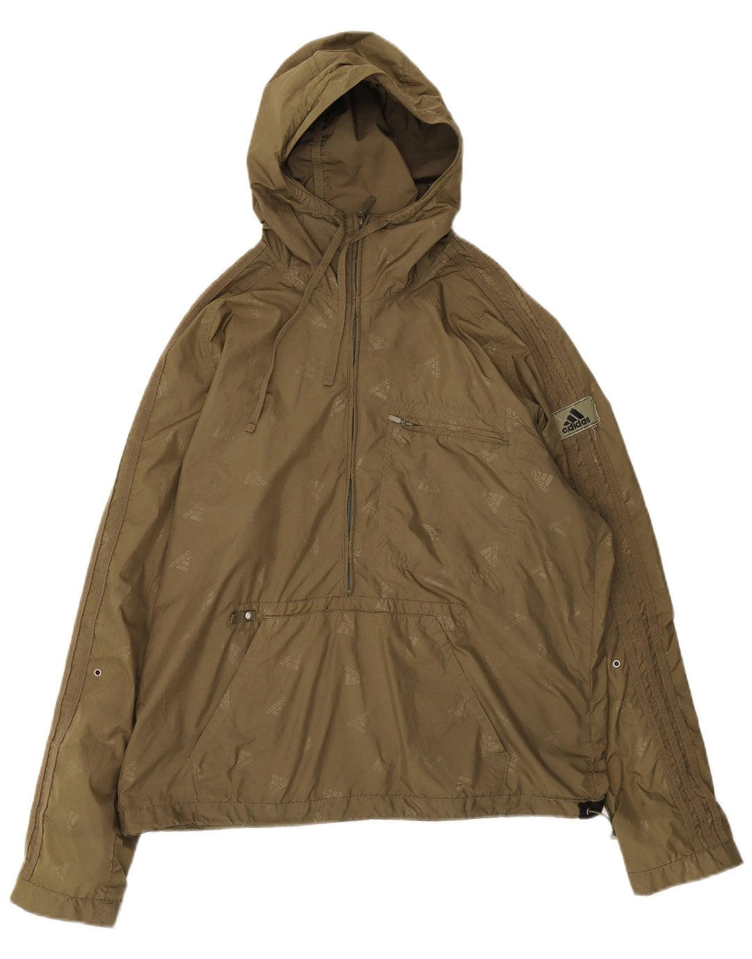 Adidas Herren Kapuzen-Grafik-Anorakjacke UK 38 Medium Khaki Spotted