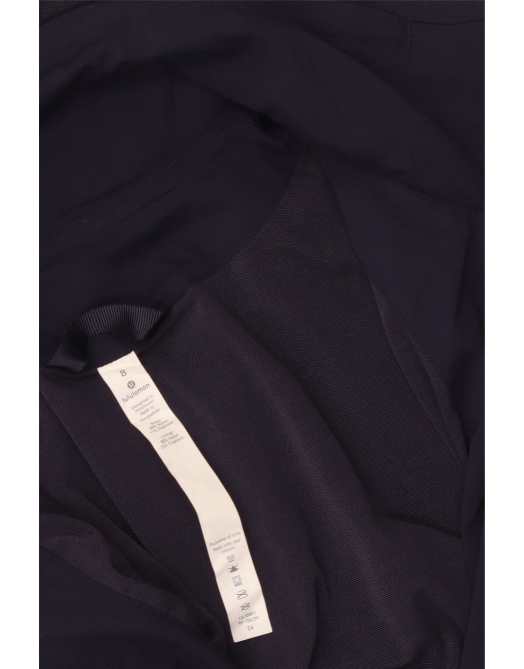 Lululemon Damen-Windbreakerjacke mit Kapuze, US 8, Mittel, marineblaues Nylon