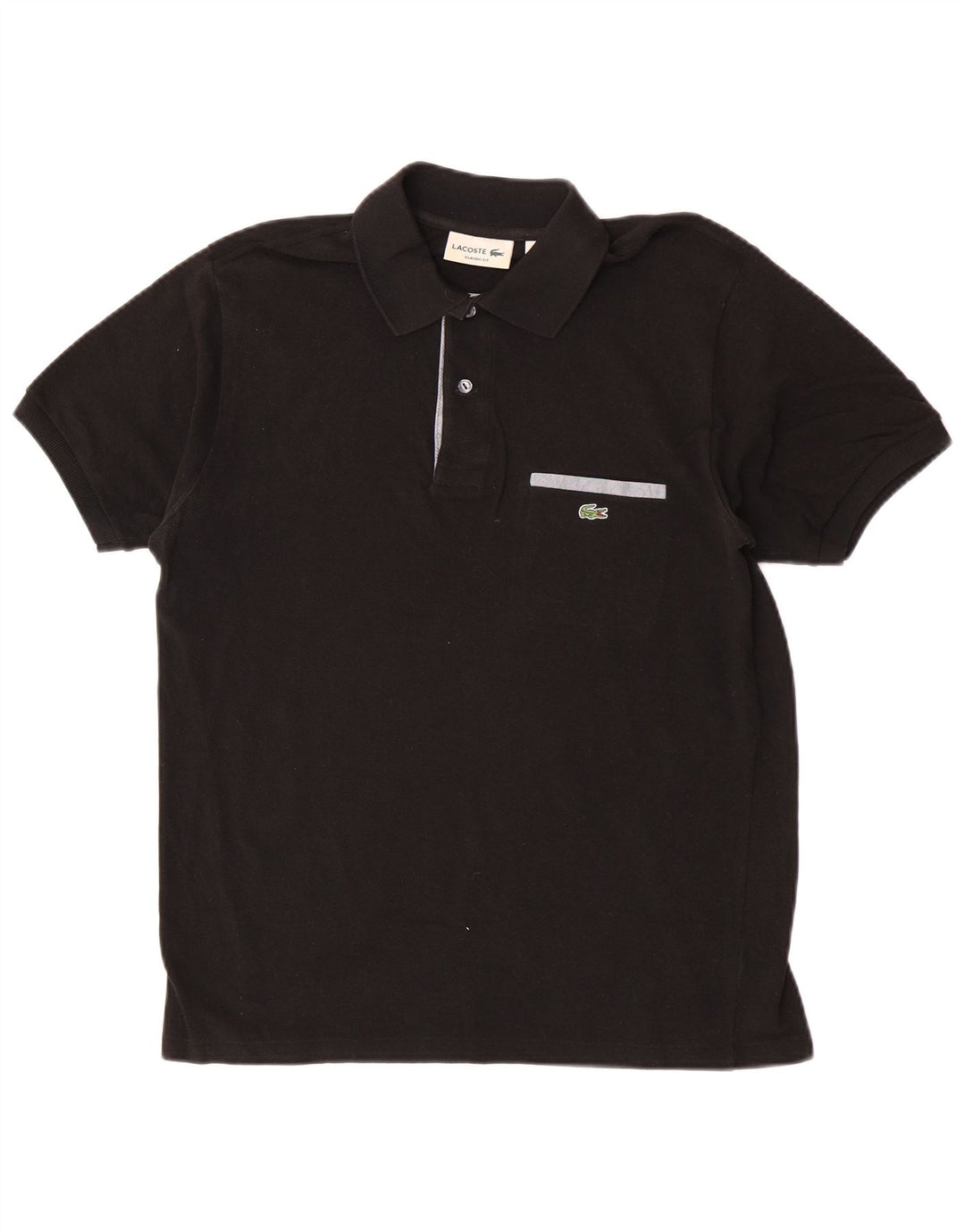 Lacoste Herren-Poloshirt mit klassischer Passform, Größe 4, mittelschwarz, Baumwolle