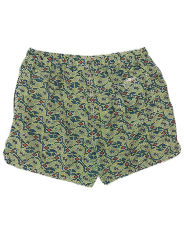 SANTO STEFANO Herren Badeshorts mittelgrünes geometrisches Polyamid