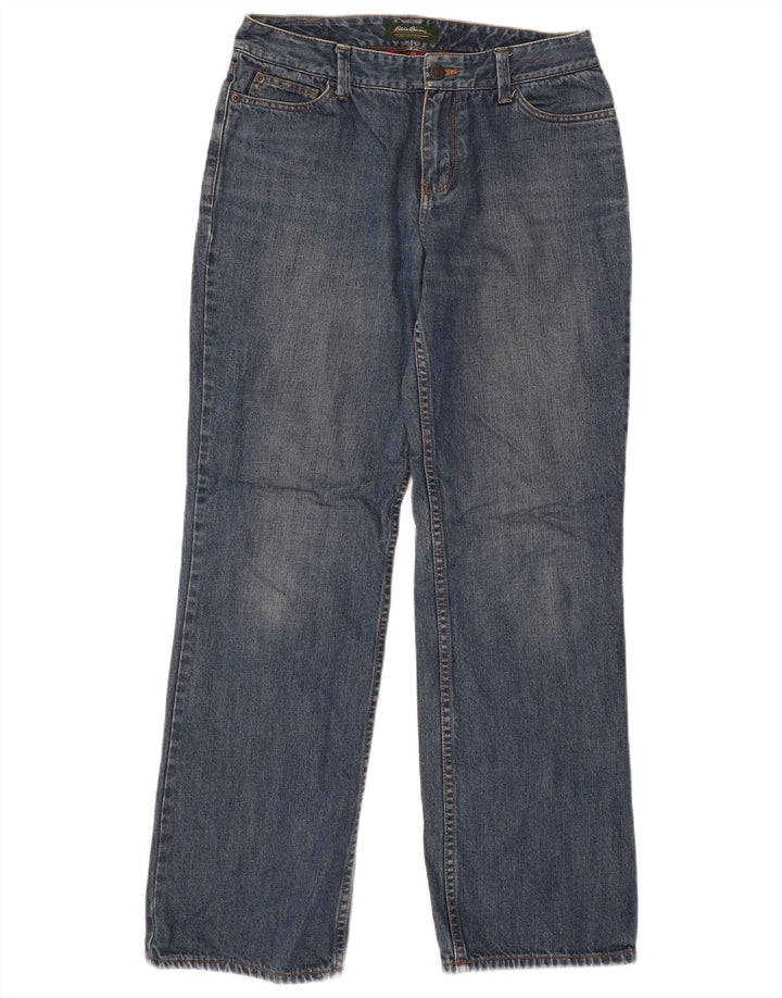 EDDIE BAUER Damen Straight Jeans US 6 Medium W30 L30 Blaue Baumwolle