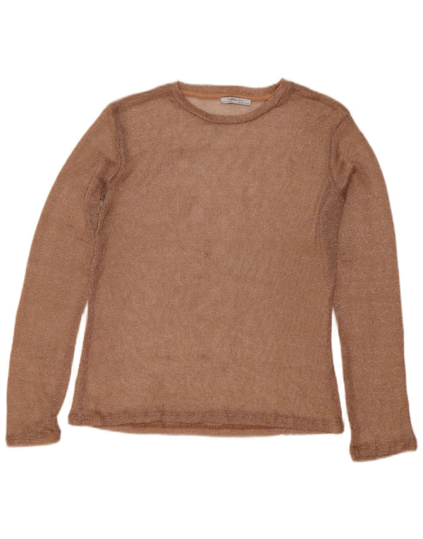 Zara Damen Top Langarm UK 16 Large Gold