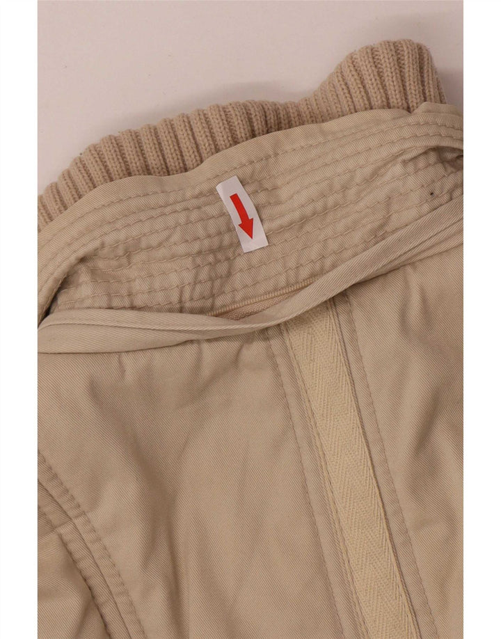 Zara Damen Wattierte Jacke UK 12 Medium Beige Cotton Classic