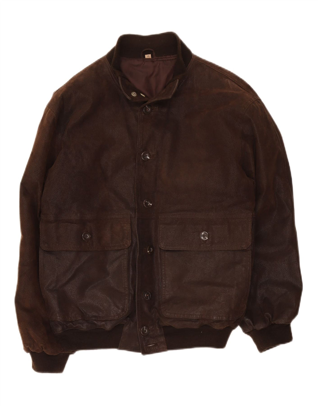 Vintage Herren Bomber Lederjacke IT 48 Mittelbraun