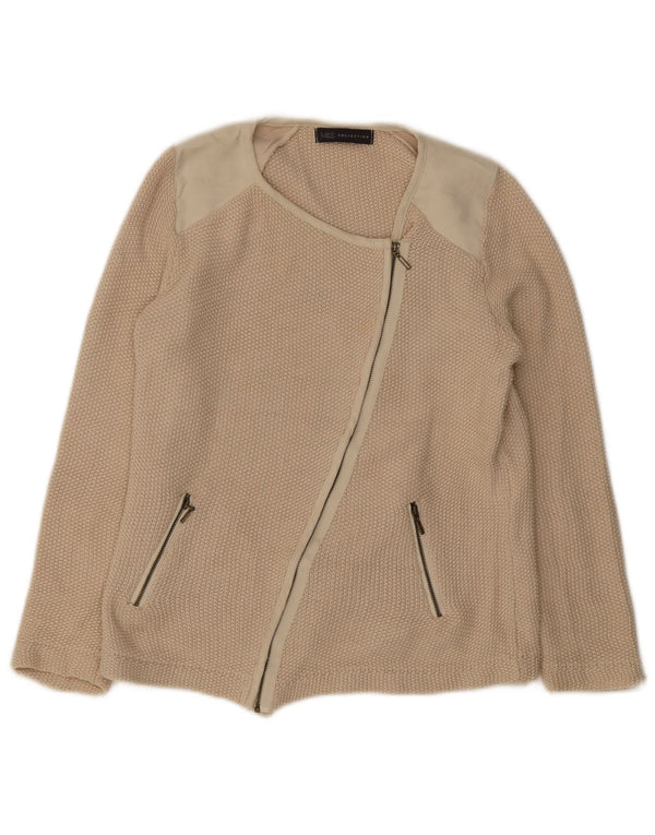 Marks & Spencer Damen-Cardigan-Pullover UK 10 Small Beige Baumwolle
