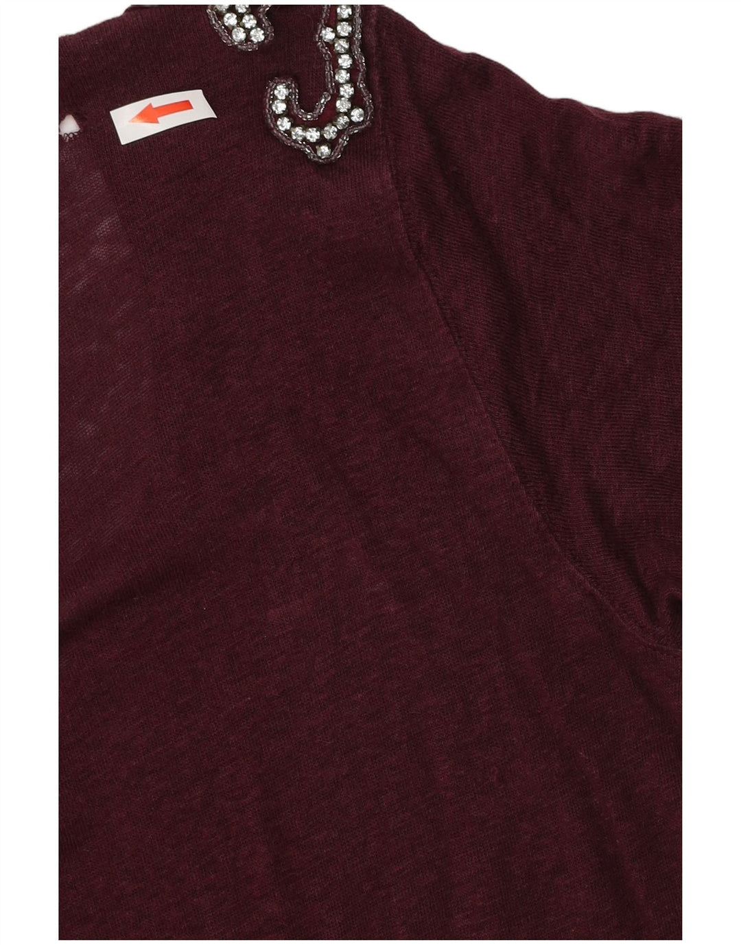 Zara Damen T-Shirt Top UK 14 Medium Burgund