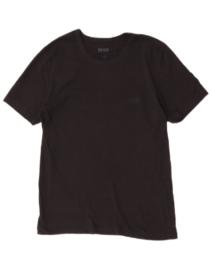 Hugo Boss Herren T-Shirt Top Medium Schwarz Baumwolle