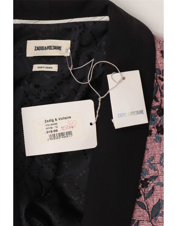 ZADIG & VOLTAIRE Damen Blazerjacke EU 40 Mittelrosa Blumendesigner