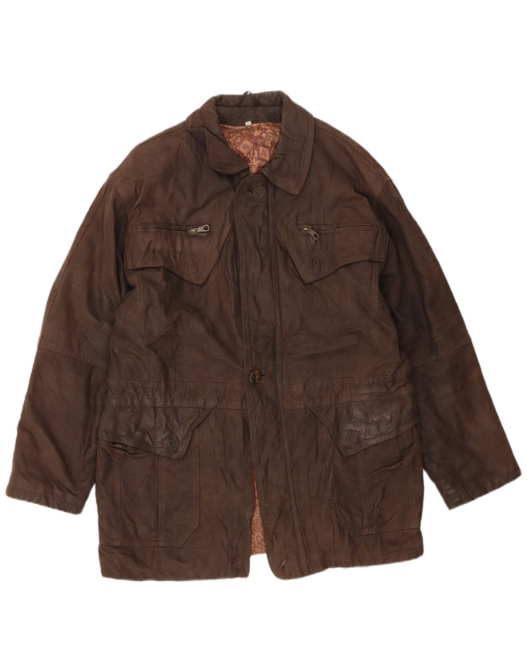 Suprema Herren Lederjacke IT 48 Mittelbraunes Leder
