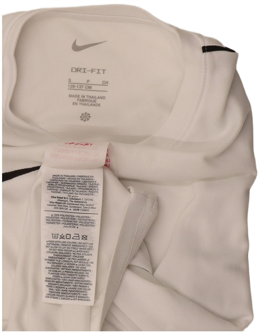 NIKE Dri Fit T-Shirt für Jungen, 8–9 Jahre, Größe S, Weiß, Polyester