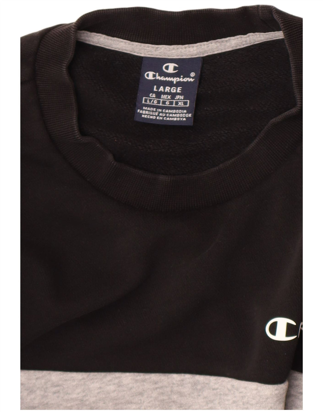 Champion Herren-Sweatshirt mit Grafik, groß, Schwarz, Farbblock