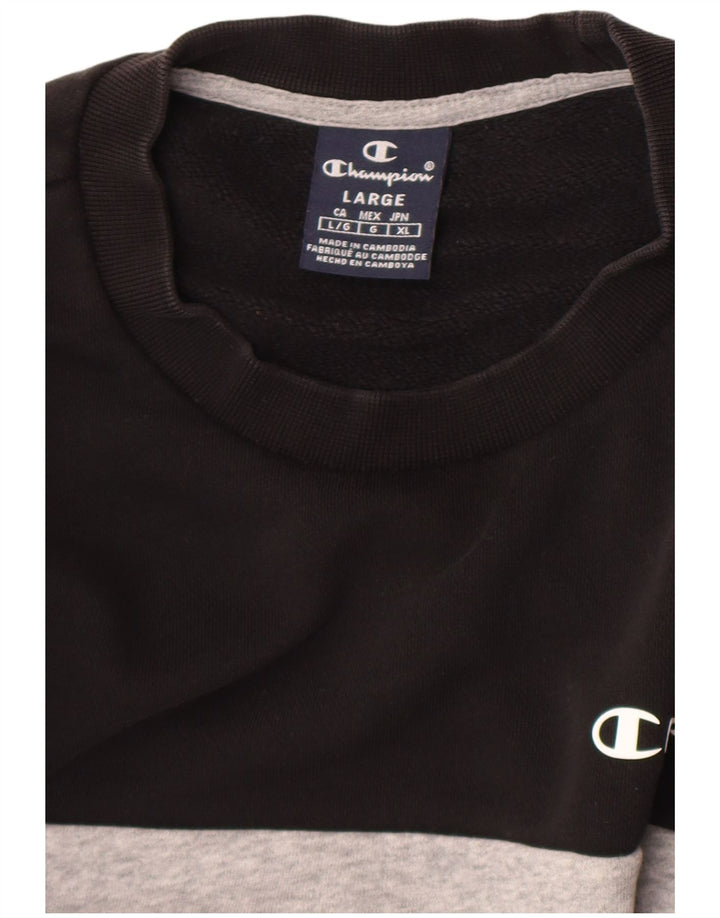 Champion Herren-Sweatshirt mit Grafik, groß, Schwarz, Farbblock