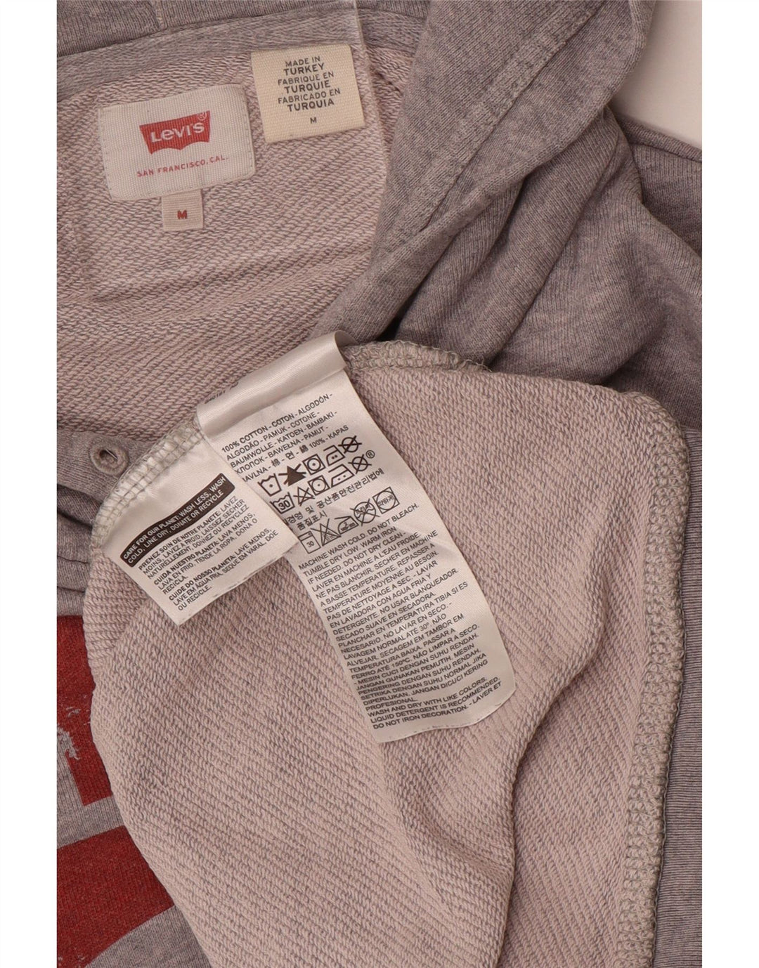 Levi's Herren-Kapuzenpullover mit Grafik, mittelgraue Baumwolle