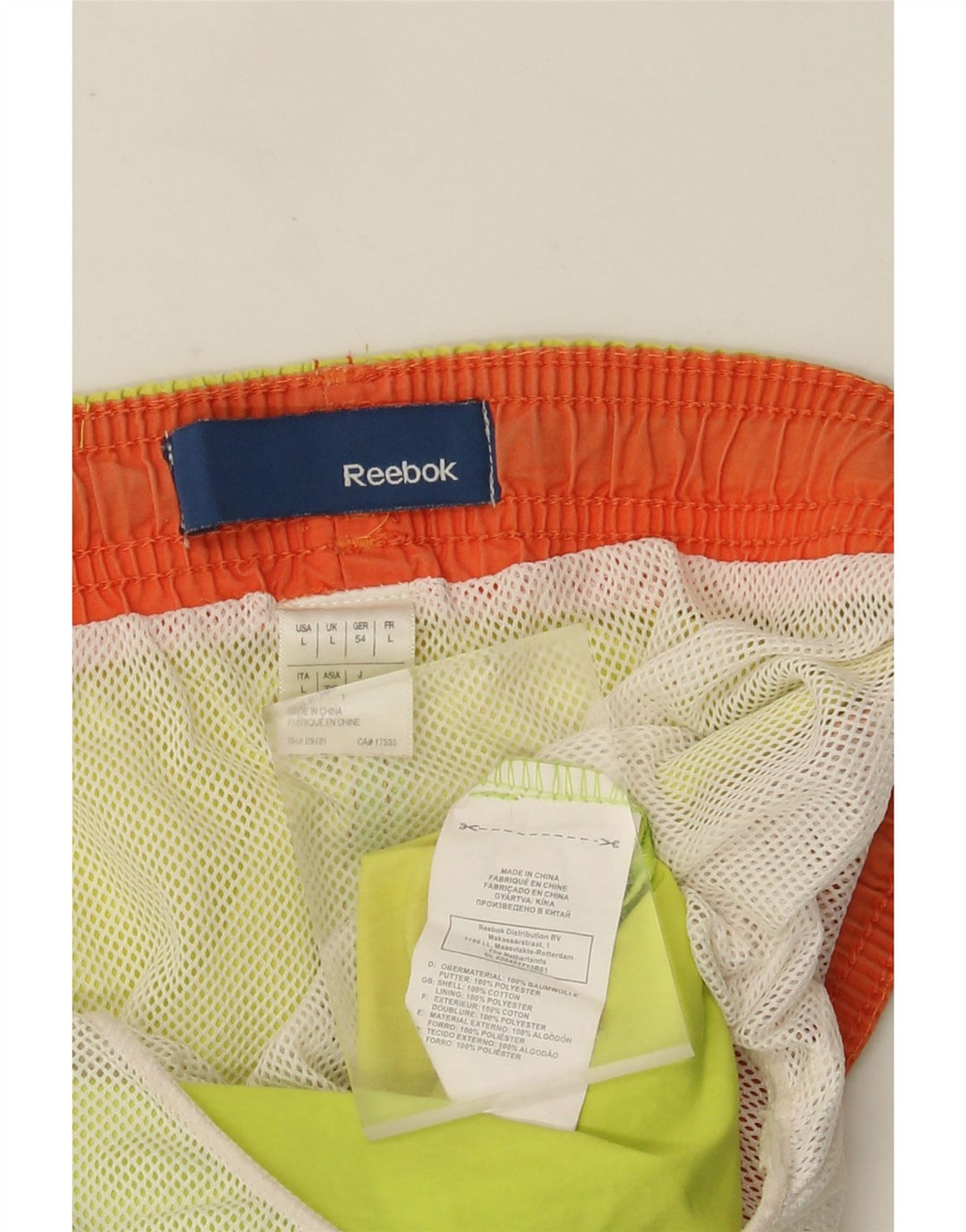 Reebok Herren-Badeshorts, groß, gelb, Polyester