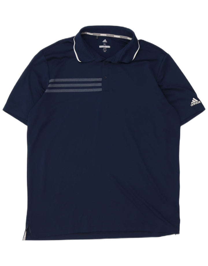 ADIDAS Herren Poloshirt XL Marineblau Polyester