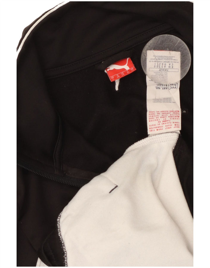 Puma Damen-Trainingsanzug-Top-Jacke, UK 14, groß, schwarzes Farbblock-Polyester