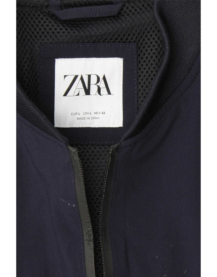 Zara Herren Bomberjacke UK 40 Large Marineblau