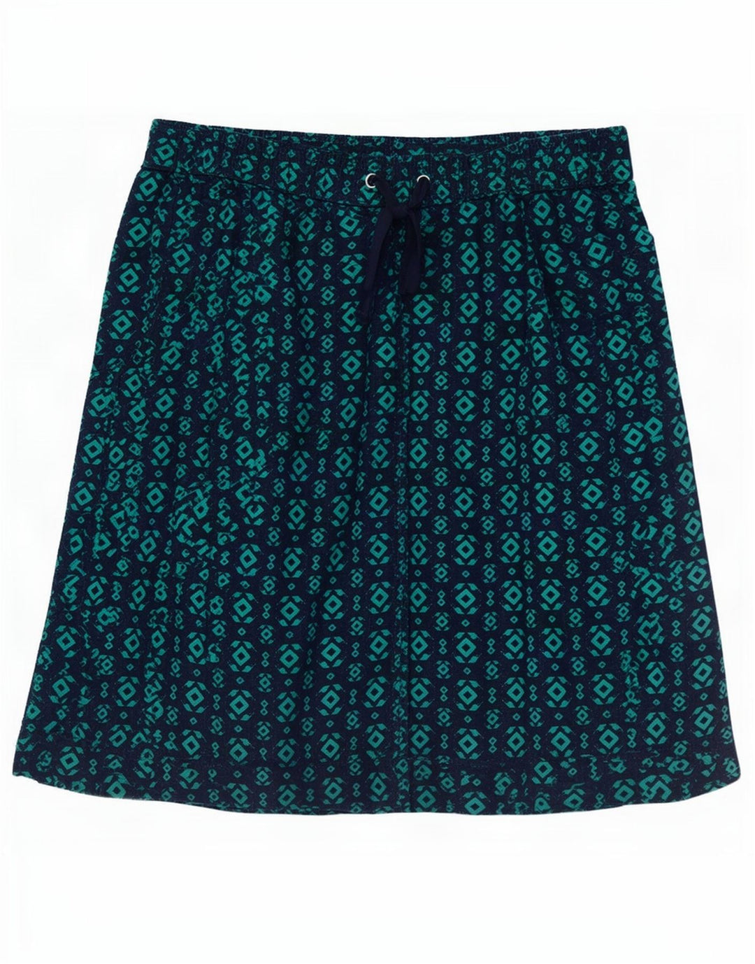 Marks & Spencer Damen A-Linienrock UK 12 Medium W30 Marineblau Geometrisch