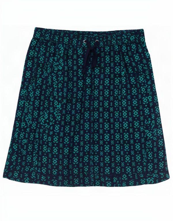 Marks & Spencer Damen A-Linienrock UK 12 Medium W30 Marineblau Geometrisch